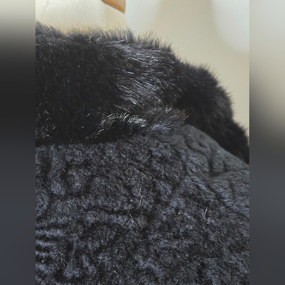 Vintage Faux Fur 1950s Mobwife Quiet Luxury Jacket Coat Size XL Warm Cozy - Picture 7 of 11